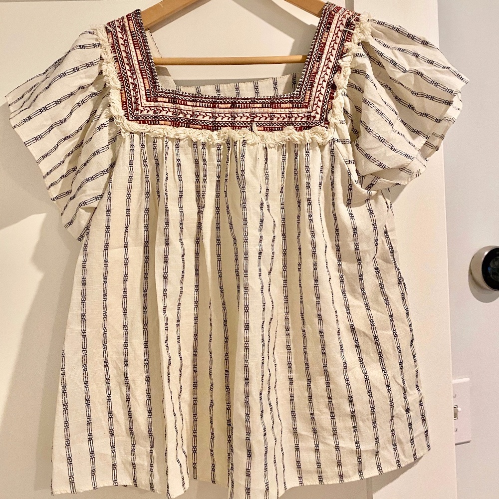 Vanessa Virginia Peasant Top Anthropologie Size XS